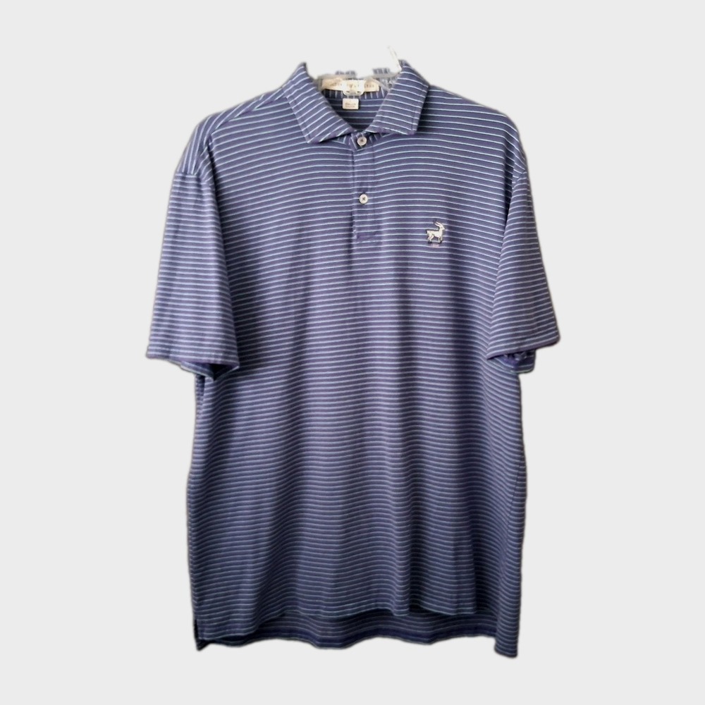 Holderness & Bourne Golf Polo Men's Large Purple Stripe Wannamoisett CC Rhode Is